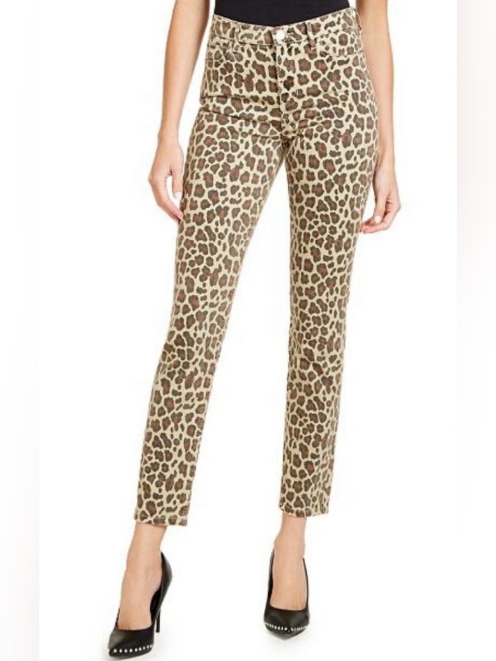 NWT GUESS Leopard-Print Skinny Jeans Size 25